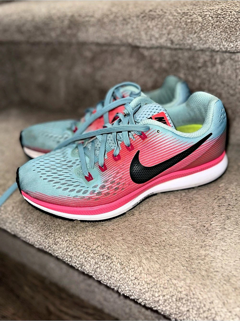 Nike Air Zoom Pegasus 34 Mica Blue Racer Pink Athletic Shoes